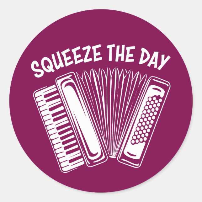 🪗 Squeeze the Day Classic Round Sticker (Front)