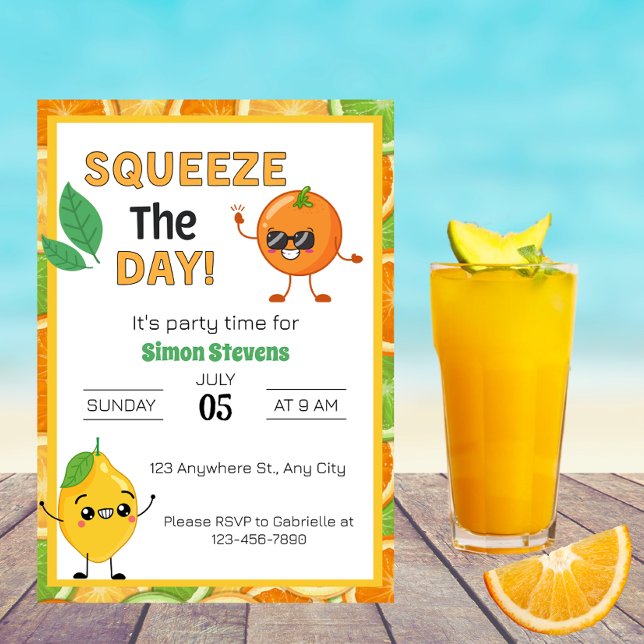 Squeeze the Day! - Fun Citrus-Themed Party Invitation (Creator Uploaded)
