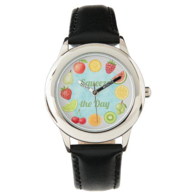 Squeeze the Day – Fun Fruit Watch for Kids (Front)