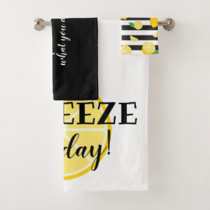 Squeeze the day! Lemon Bathroom Bath Towel Set