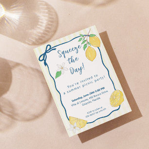 Squeeze the Day Lemon Summer Picnic Party Invitation
