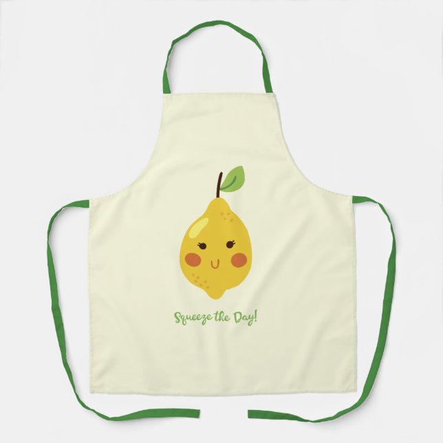 Squeeze the Day Punny Lemon Apron (Front)