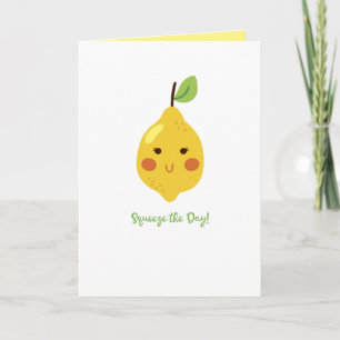 Squeeze the Day Punny Lemon Custom Interior Text Card