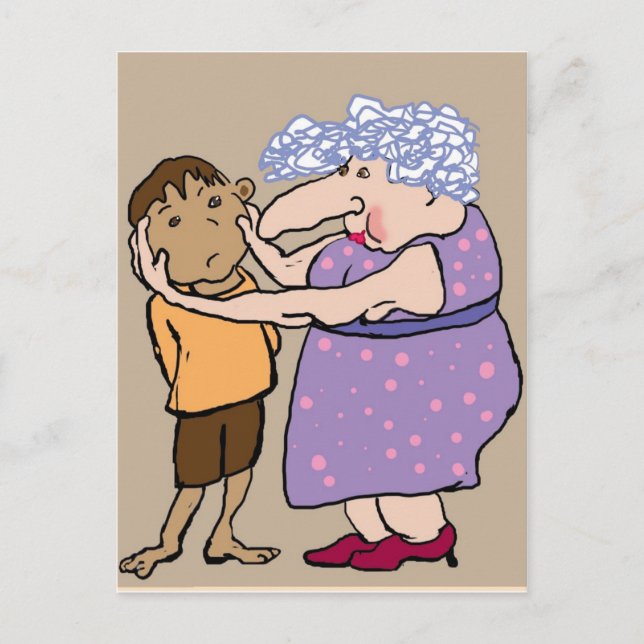 Squeeze your cheeks postcard (Front)