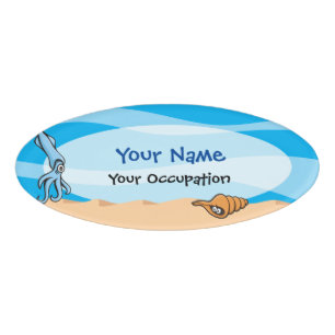Squid and Triton Shell Name Tag