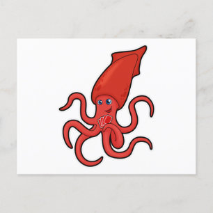 Squid at Poker with Poker cards