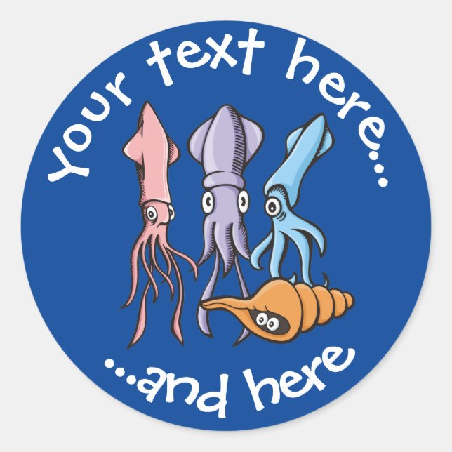 Squid Cartoons Classic Round Sticker (Front)