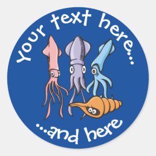 Squid Cartoons Classic Round Sticker