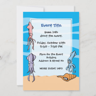 Squid Cartoons Invitation