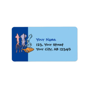 Squid Cartoons Label