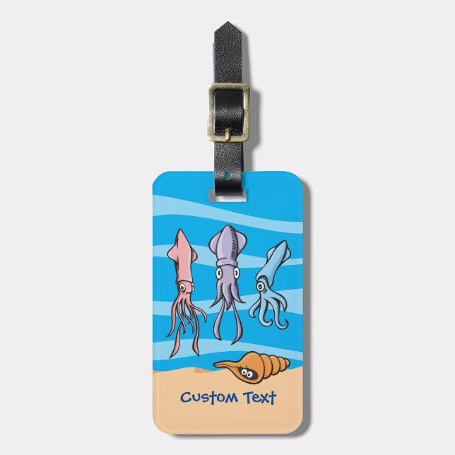 Squid Cartoons Luggage Tag (Front Vertical)