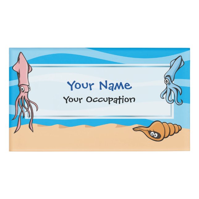 Squid Cartoons Name Tag (Front)