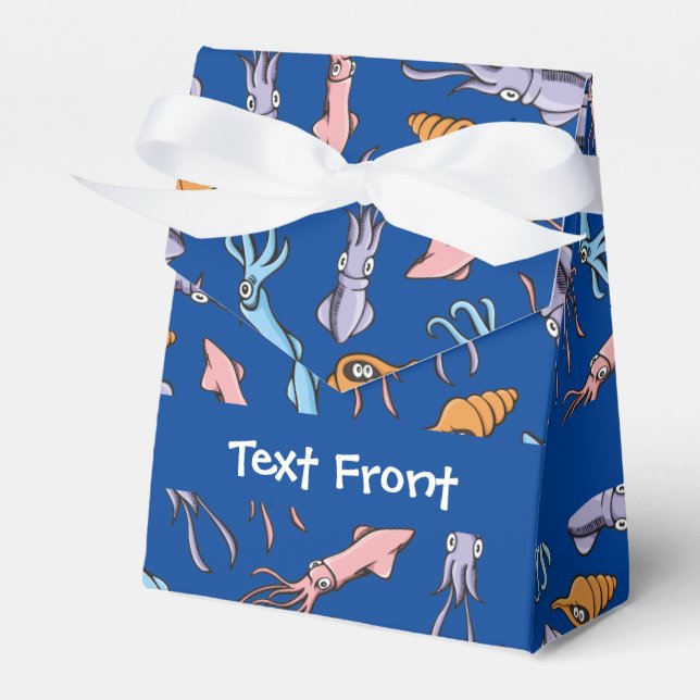 Squid Cartoons Pattern Favour Box (Front Side)