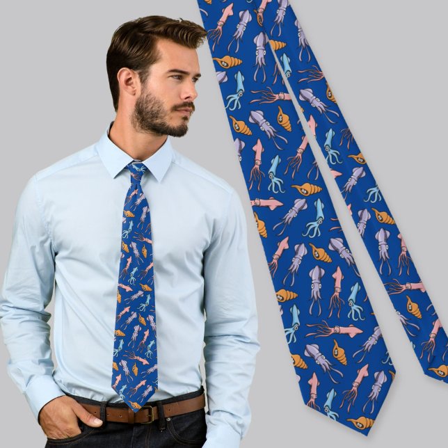 Squid Cartoons Pattern Tie (Creator Uploaded)
