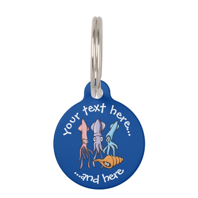 Squid Cartoons Pet Tag (Front)
