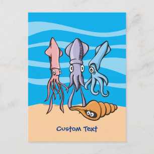 Squid Cartoons Postcard