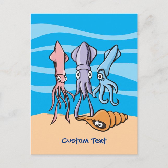 Squid Cartoons Postcard (Front)