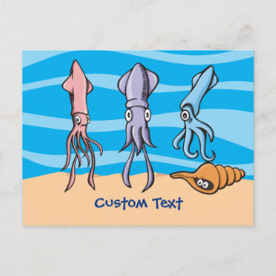 Squid Cartoons Postcard