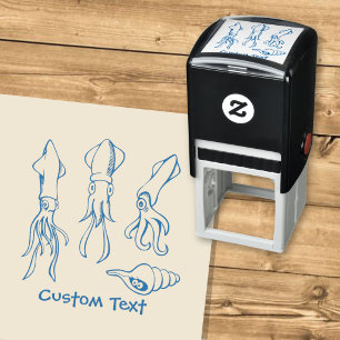 Squid Cartoons Self-inking Stamp