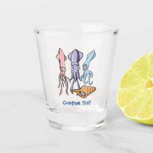 Squid Cartoons Shot Glass