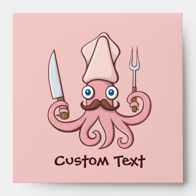 Squid Chef Cartoon Envelope (Front)