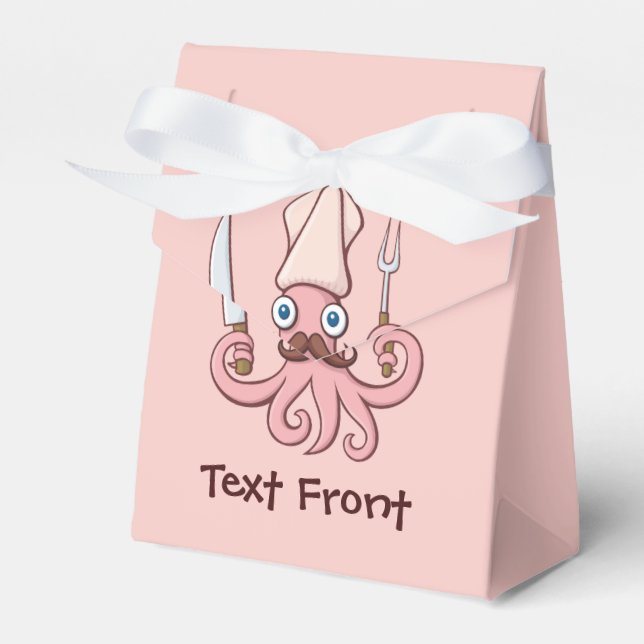 Squid Chef Cartoon Favour Box (Front Side)