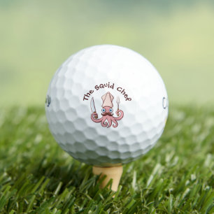 Squid Chef Cartoon Golf Balls