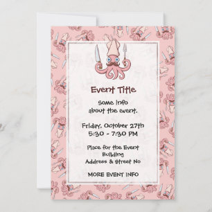 Squid Chef Cartoon Invitation