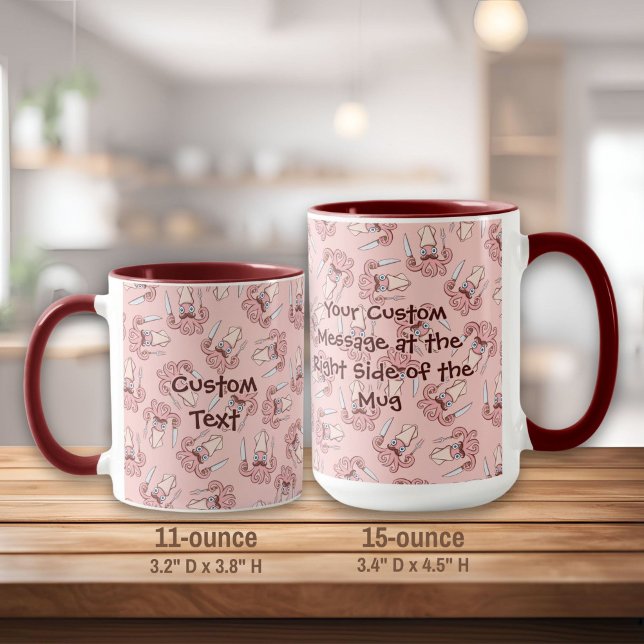 Squid Chef Cartoon Pattern Mug (Creator Uploaded)