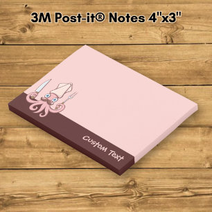 Squid Chef Cartoon Post-it Notes