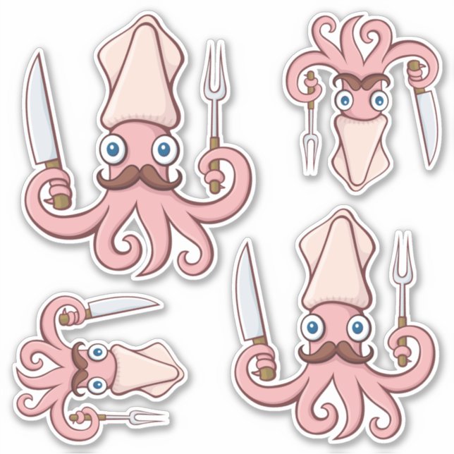 Squid Chef Cartoon Set (Front)