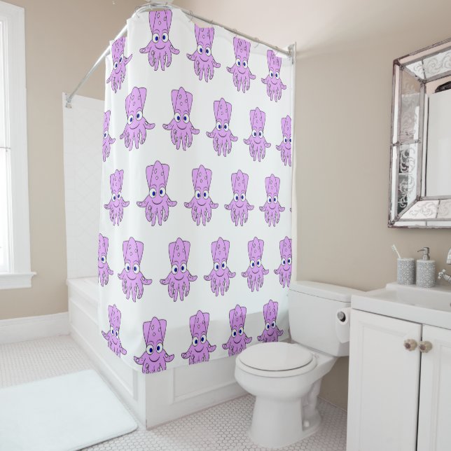 Squid Design Shower Curtain (In Situ)
