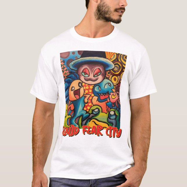 Squid Fear City Graphic White Tee (Front)