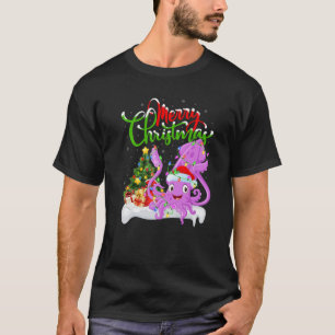 Squid Fish Lover Xmas Lighting Santa Squid Christm T-Shirt