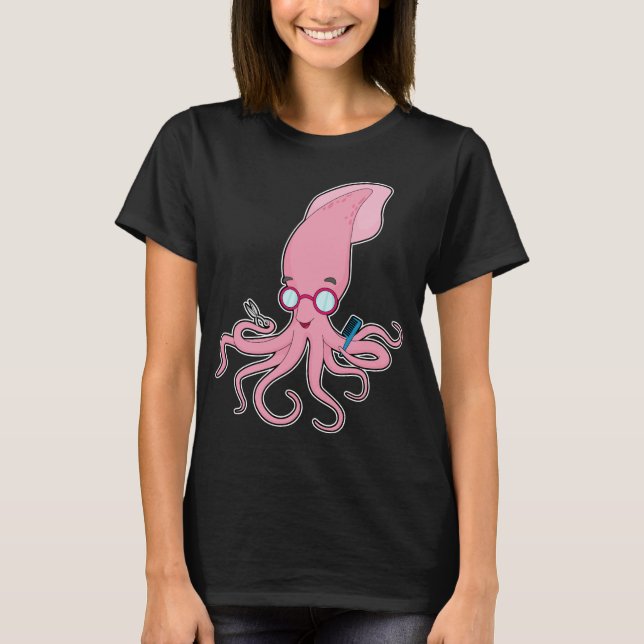 Squid Hairdresser Scissors T-Shirt (Front)
