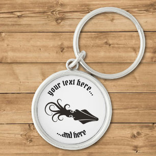 Squid Icon Black Key Ring
