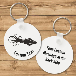 Squid Icon Black Keychain