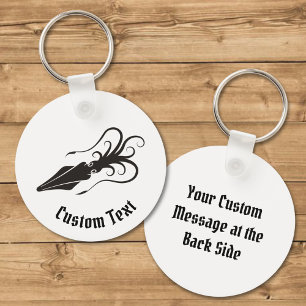 Squid Icon Black Keychain