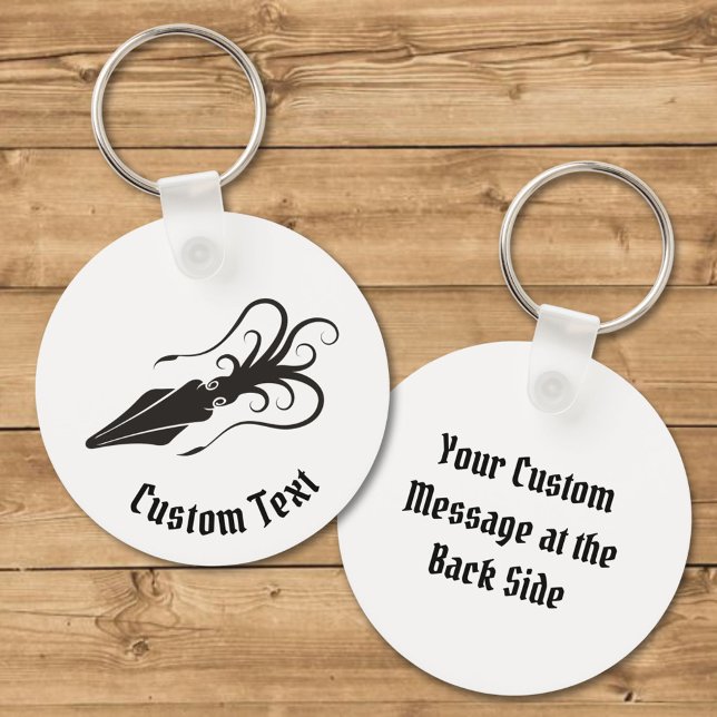Squid Icon Black Keychain (Creator Uploaded)