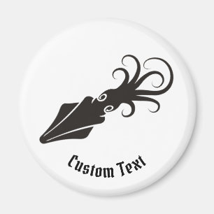 Squid Icon Black Magnet