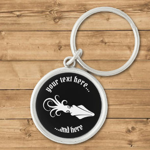 Squid Icon White Key Ring