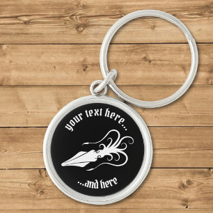 Squid Icon White Key Ring