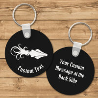 Squid Icon White Keychain