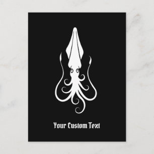 Squid Icon White Postcard