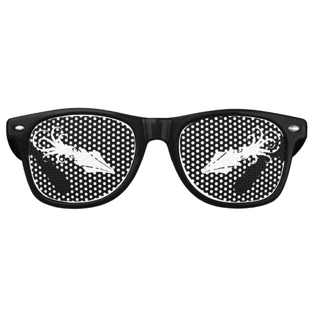 Squid Icon White Retro Sunglasses (Front)