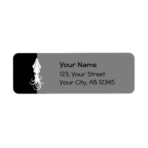 Squid Icon White Return Address Label