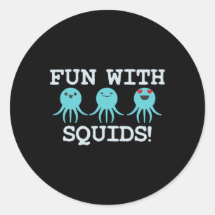 Squid Marine Biologist Teacher Student Gift Classic Round Sticker