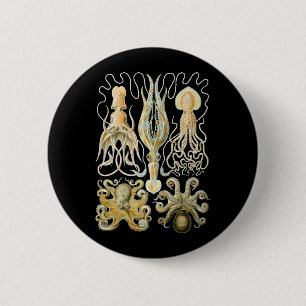 Squid & Octopus 6 Cm Round Badge