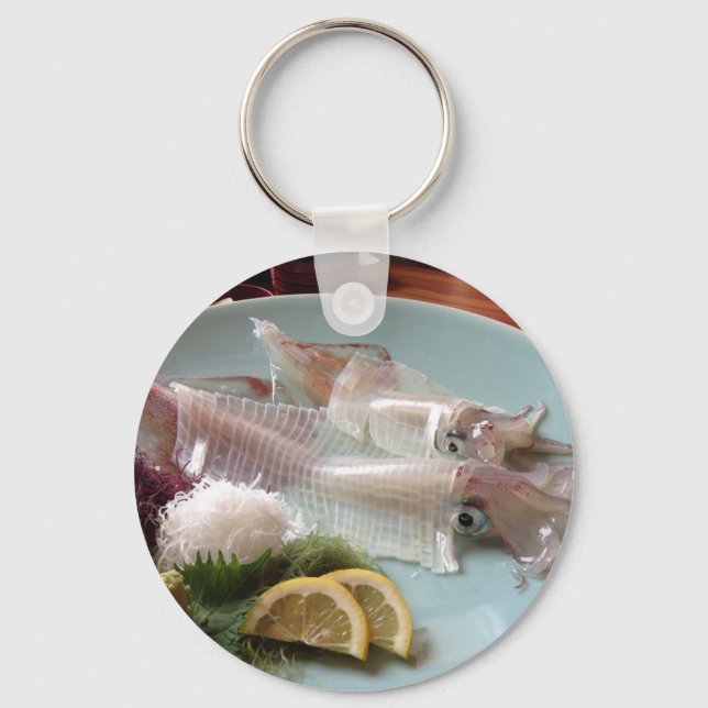 Squid Sashimi Japanese Meal Serving Lunch Dinner Key Ring (Front)