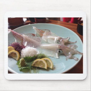 Squid Sashimi Japanese Meal Serving Lunch Dinner Mouse Pad